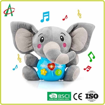 23.9cm Knuffel Gevulde Dieren, OEM het Spreken Olifantspluche Toy With Music