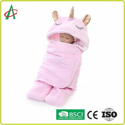 Flanel Unicorn Pillow Sleeping Bag 65x75cm met Klitband voor Babys