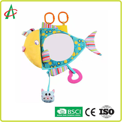 BSCI-Plucheboeken voor Babys 23.5x35cm Vissenvorm met Spiegel