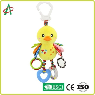 Geel Duck Baby Plush Rattle 8x25cm voor Meisjes en Jongens