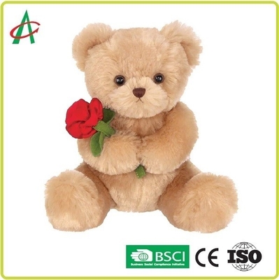 9,45 Duim van Plucheteddy bear de holdings nam met het zachte tan certificaat van bontce toe