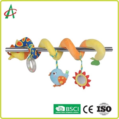 Zacht Stuk speelgoed 68cm*35cm van de boa Spiraalvormig Kinderwagen met Pluche Duck And Mirror