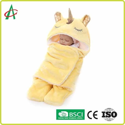 Flanel Unicorn Pillow Sleeping Bag 65x75cm met Klitband voor Babys