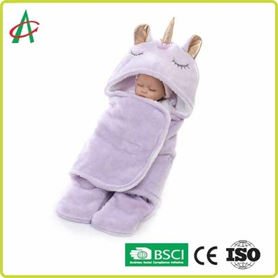 Flanel Unicorn Pillow Sleeping Bag 65x75cm met Klitband voor Babys