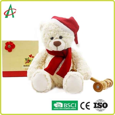 Huggable 25cm Pluche Teddy Bear With Christmas Cap