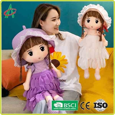 Leuke Purpere Kleding en Wit en Roze het Voddendoll van de Rokkenpluche met GLB 12 Duim