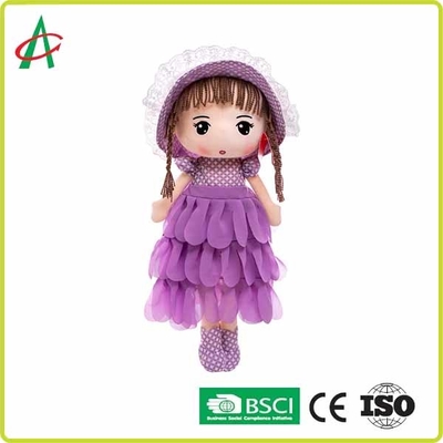 Leuke Purpere Kleding en Wit en Roze het Voddendoll van de Rokkenpluche met GLB 12 Duim