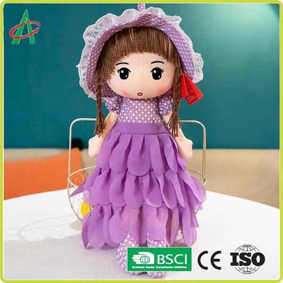 Leuke Purpere Kleding en Wit en Roze het Voddendoll van de Rokkenpluche met GLB 12 Duim