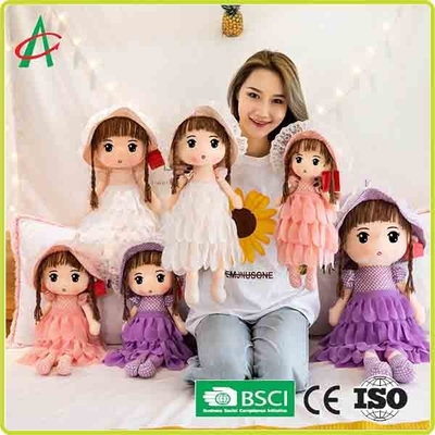 Leuke Purpere Kleding en Wit en Roze het Voddendoll van de Rokkenpluche met GLB 12 Duim
