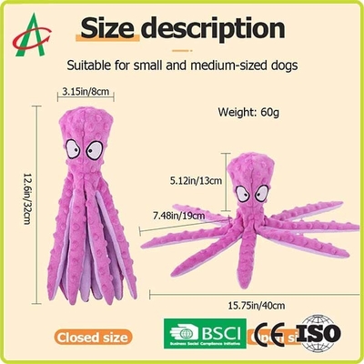 Speelgoed van de de Pluchehond van de douaneoctopus het Duurzame Onverwoestbare met Squeakers