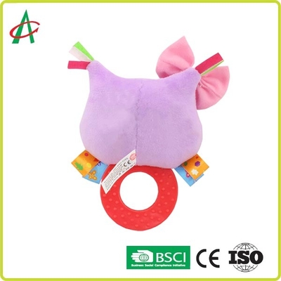 Rammelaar van de de Babypluche van ASTM Handcrafted de Niet-toxische met Teether